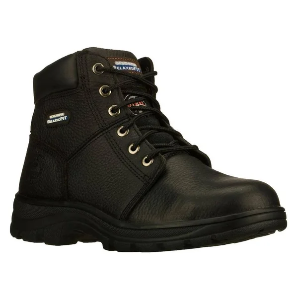 Skechers Men's Workshire 6'' Work Boots - Steel Toe - Black Size 8(M)