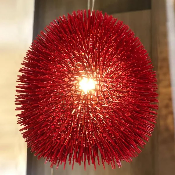 Varaluz Urchin 1-Light Super Red Pendant 169P01RE