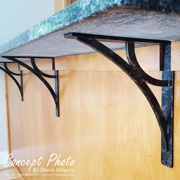 Avery Wrought Iron Bracket Antiqued Copper 1 1/2x22W x 7 1/2x22D x 10x22H - (Single Center Brace)