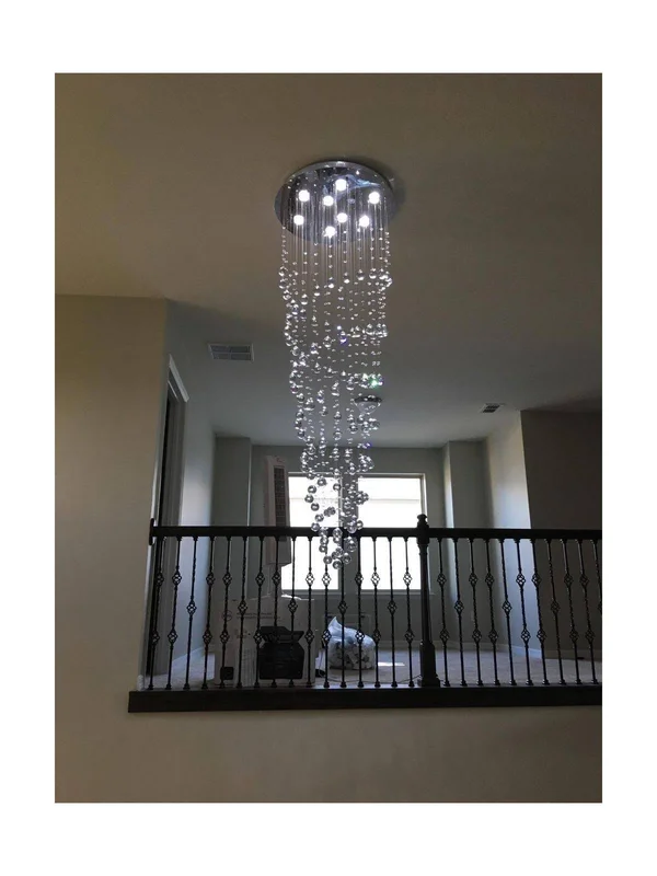Saint Mossi Modern K9 Crystal Raindrop Chandelier Lighting Flush Mount LED Ceiling