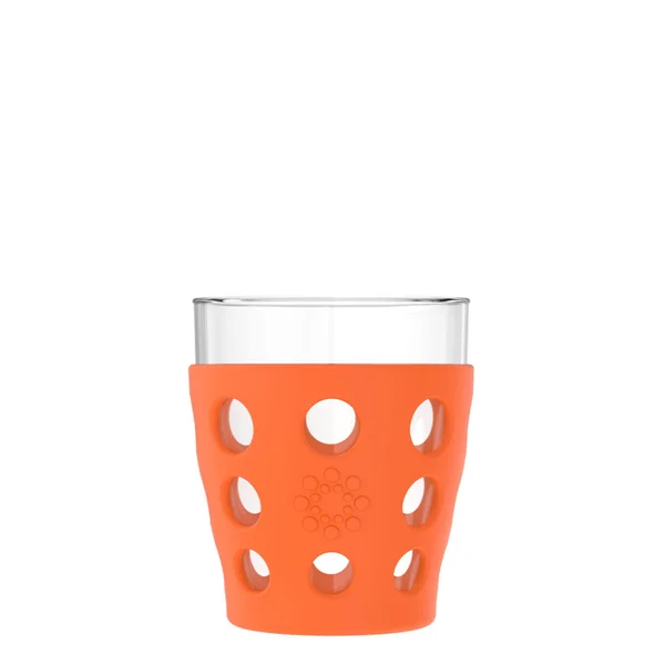 10oz Beverage Glass with Silicone Sleeve Optic White 4 Pack