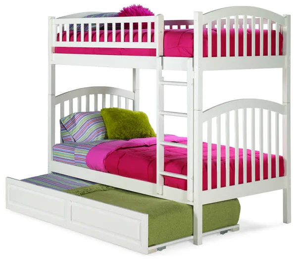 Richmond Bunk with Trundle Color White - Atlantic Furniture - AB60132