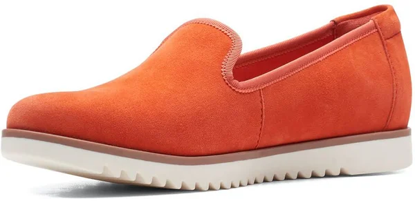 Clarks Serena Brynn Women's Shoes Bright Orange Suede : 7.5 B - Medium