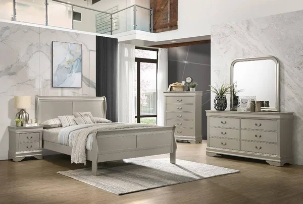 Louis Philippe Silver Nightstand - Myco LP900-N