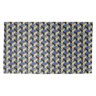 Skyscrapers Blue/Black/Yellow Area Rug Brayden Studio Rug Size: Rectangle 5& x 7&