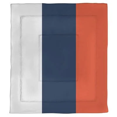 College Stripes Illinois Microfiber Single Reversible Comforter East Urban Home Size: Twin XL Comforter, Color: White/Navy