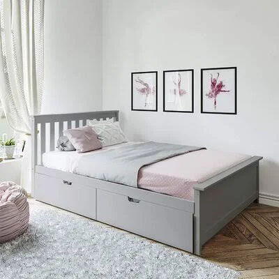 2 Drawer Solid Wood Standard Bed by Maxwood Furniture Maxwood Furniture Size: Full - Bed Frame Color: Gray