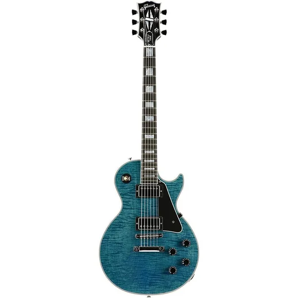 Gibson Les Paul Custom - Solid Body Electric Guitar Peacock 5-Ply Black Pickguard