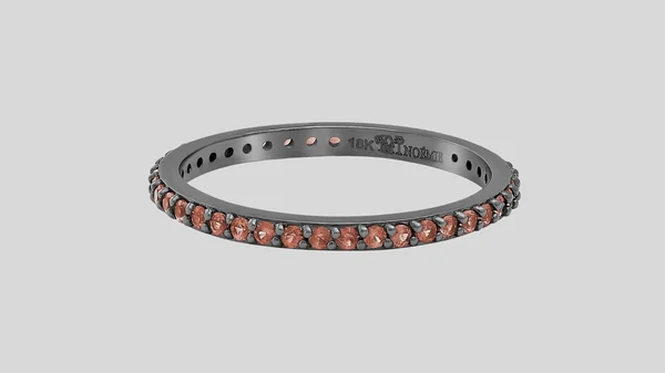The Sapphire Eternity Band Ring in Black Gold w/ Orange Sapphires - No閙ie Fine Jewelry, Handcrafted for Life&s Every Moment