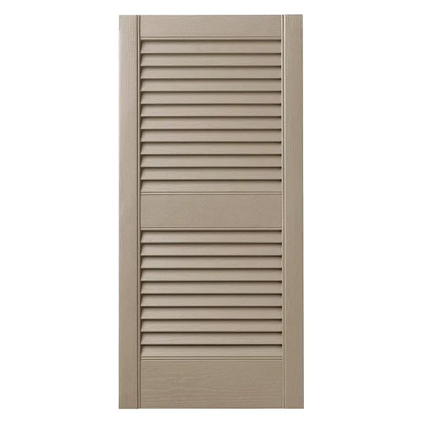 Louvered Shutter Ply Gem Size: 35x22 H x 15x22 W - Color: Pebblestone Clay