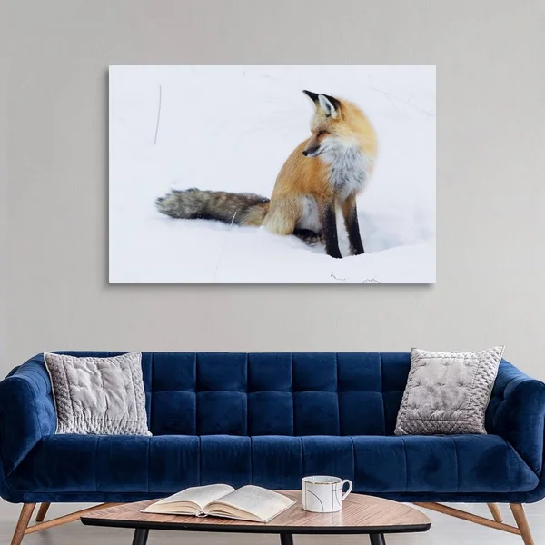 Red Fox Winter - Canvas Wall Art, 60x40, Great Big Canvas