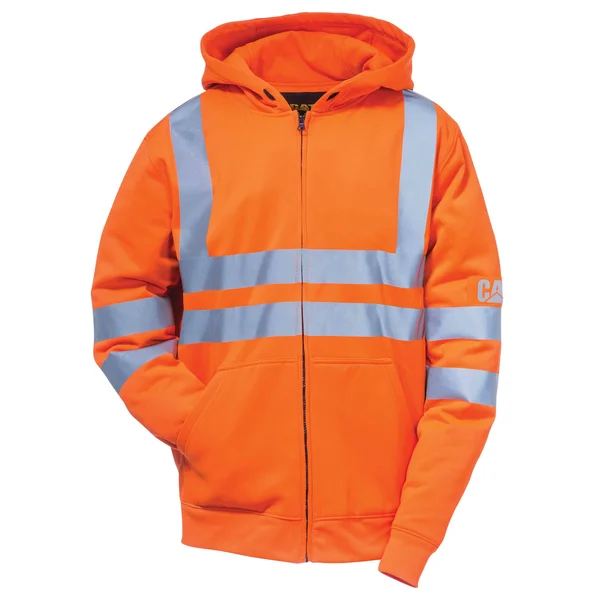 Cat Hi-Vis Full Zip Lined Sweatshirt - Men's Hi-Vis Orange