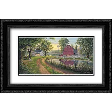 The Road Home 2X Matted 24x16 Black Ornate Framed Art Print by Norlien, Kim