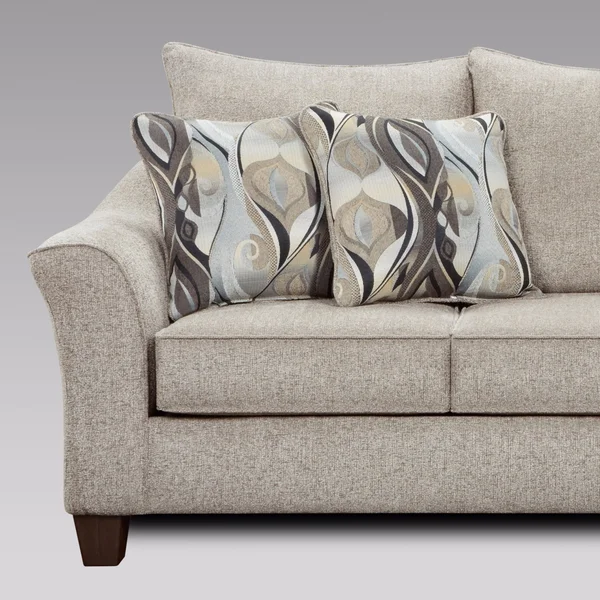 Camero Fabric Pillowback Loveseat - Silver