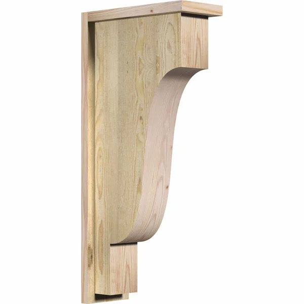 6x22W x 14x22D x 30x22H Newport Rough Sawn Corbel w/Backplate - Douglas Fir