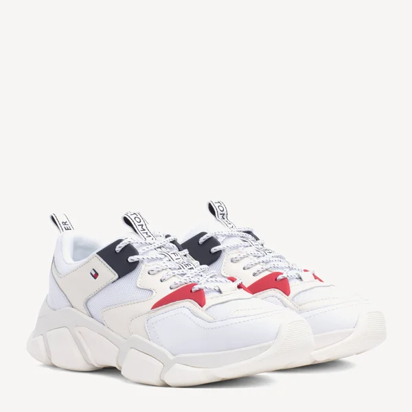 Tommy Hilfiger Chunky Mixed White Trainers