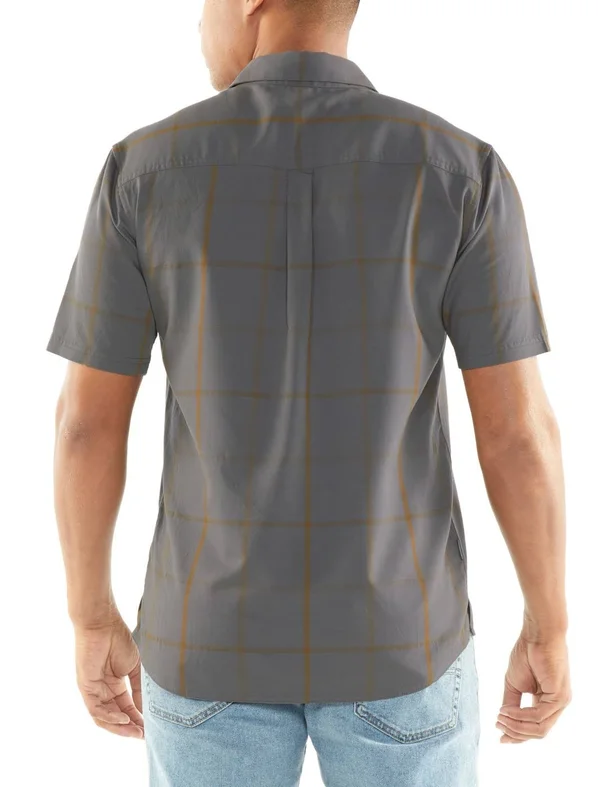 Icebreaker Compass Short-Sleeve Shirt - Men's Timberwolf/Tobacco/Plaid, XL
