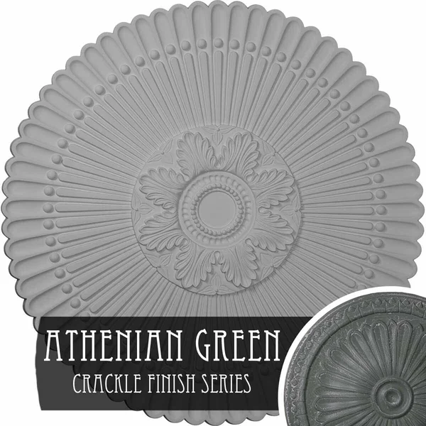 30x22OD x 1 1/4x22P Nexus Ceiling Medallion (Fits Canopies Up to 2 3/4x22) - Hand-Painted Athenian Green Crackle