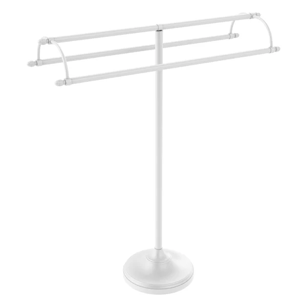 Allied Brass Free Standing Double Arm Towel Holder - Matte White