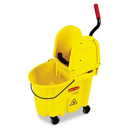 Rubbermaid Commercial WaveBrake 33.1L Bucket/Wringer Combinations, Yellow - One Utility Bucket Combo. ALVB00J9