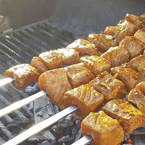 Goutime 23 x 5/8 inch Stainless Steel Shish Kabob Skewers with Bag, Set of 6
