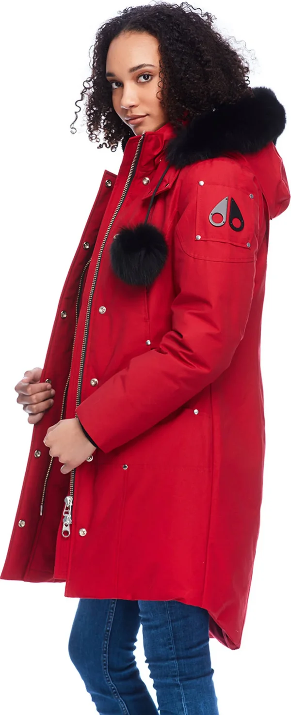 Moose Knuckles Stirling Parka - Women's-Deep Red/Black Fur-Medium
