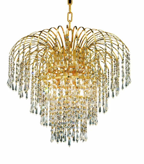 Elegant Lighting Falls 21 inch 6 Light Elegant Crystal Chandelier, Gold