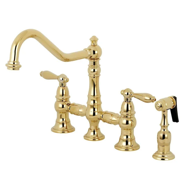 Kingston Brass KS3277ALBS Kitchen Faucet with Side Sprayer Satin Brass