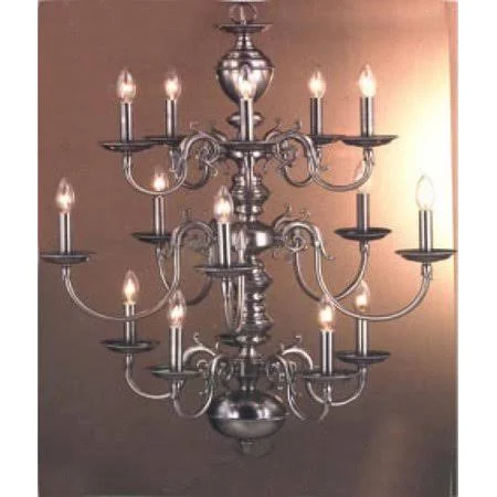 Classic Lighting Williamsburg 15-Light Candle-Style Chandelier Finish: 24K Gold Plate 67115 G