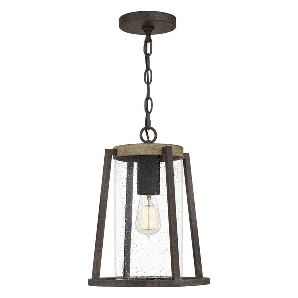 Quoizel Brockton 1-Light Outdoor Hanging Lantern - Rustic Black - BRT1911RK