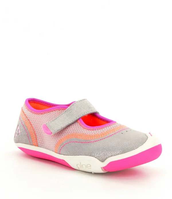PLAE Emme Kids& Sneaker, Silver/Pink, 9