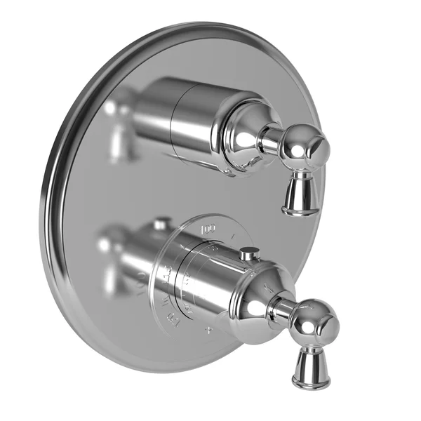 Newport Brass 3-2413TR Antique Brass Aylesbury 1/2x22 Round Thermostatic Trim Plate with Handle