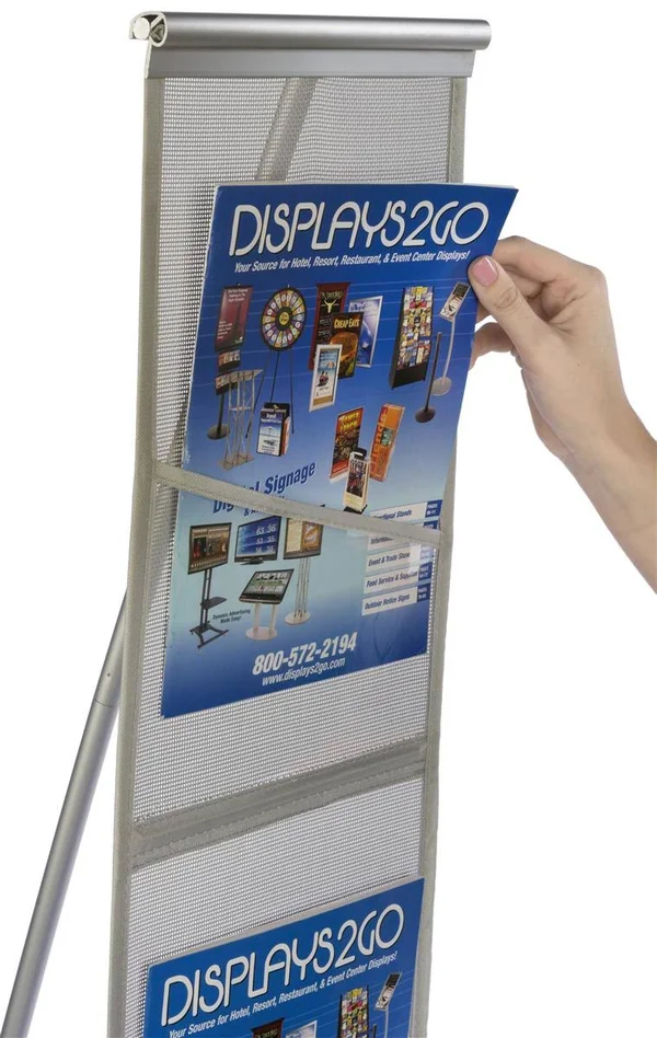 Trade Show Magazine Literature Rack, Portable, Floor Standing, Carry Bag (4 Pocket)