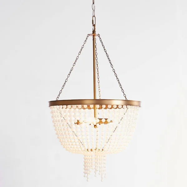 Glass Beaded Chandelier - White - Lighting - Ceiling Lighting - Pottery Barn Teen 5844936