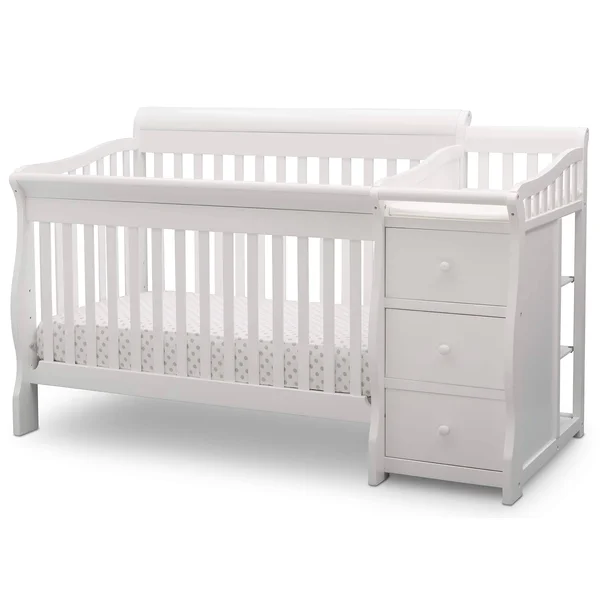 Delta Children Princeton Junction Convertible Crib N Changer Bianca White