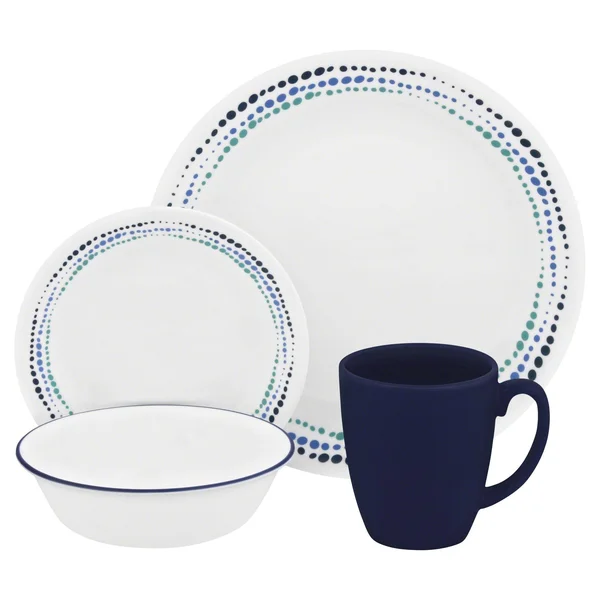 Corelle Livingware Dinnerware, Ocean Blues, 16 Piece