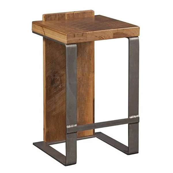 HomeRoots 30x22 Uber Contemporary Oak Wood and Steel Bar Stool in Natural