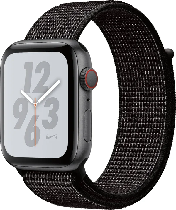 Apple Watch Nike+ Series 4 - 44mm - GPS + Cellular - Space Gray Aluminum Case - Black Nike Sport Loop