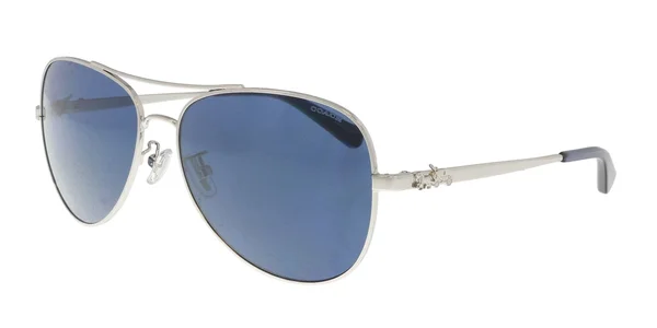 Coach Women's Polarized HC7074-90018J-59 Aviator Sunglasses - Silver/Purple