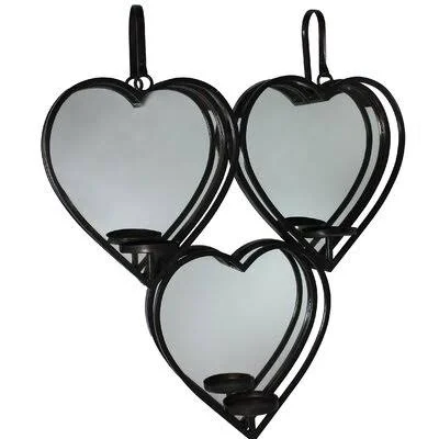 Three Hearts Mirrored Tall Metal Wall Sconce Winston Porter