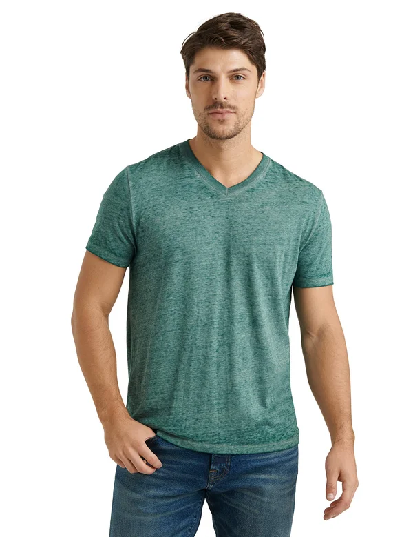 Lucky Brand Venice Burnout V-Neck Tee Men's Clothing June Bug : LG