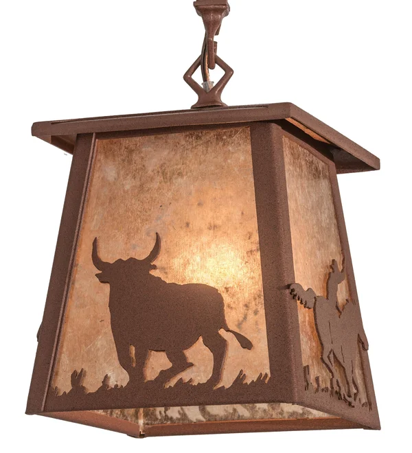 Meyda 7x22Sq Cowboy & Steer Pendant - 169618
