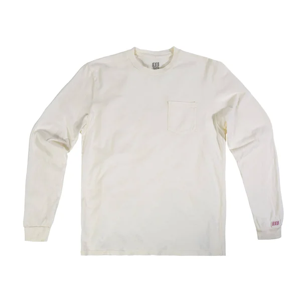 Topo Designs Men's Pocket Tee Shirt Long Sleeve in Natural Size XXL - Cotton