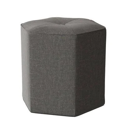 Wayfair Custom Upholstery Cory Tufted Ottoman Body Fabric: Lizzy Graphite