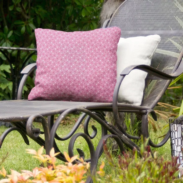 Classic Hexagonal Lattice Indoor/Outdoor Pillow - 18 x 18 - Pink - UV Resistant