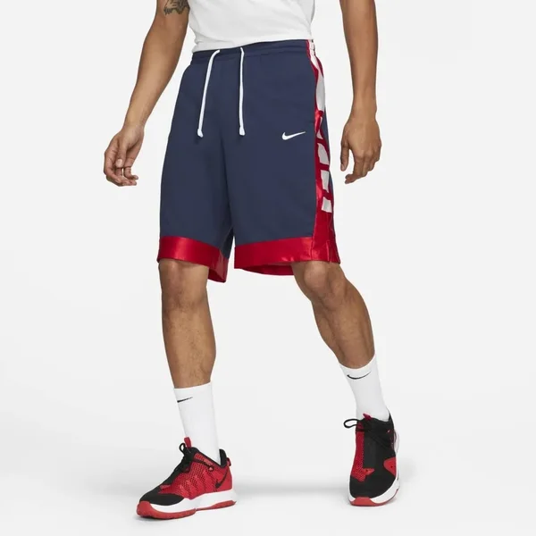Nike Men's Dri-Fit Elite Stripe Basketball Shorts, XXL, Blue