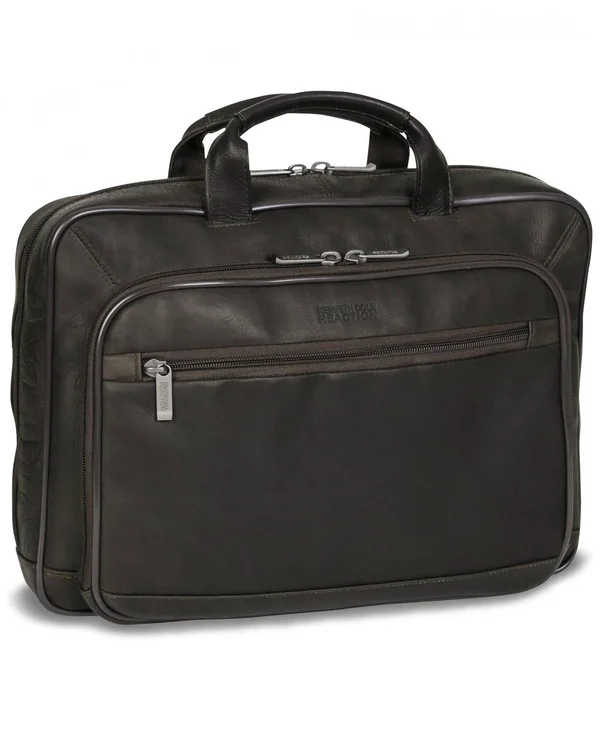 Kenneth Cole Point of De-port-ure Leather Computer Portfolio - Brown