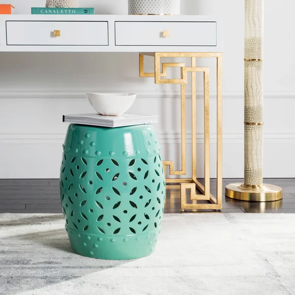 Safavieh Lattice Coin Garden Stool, Blue