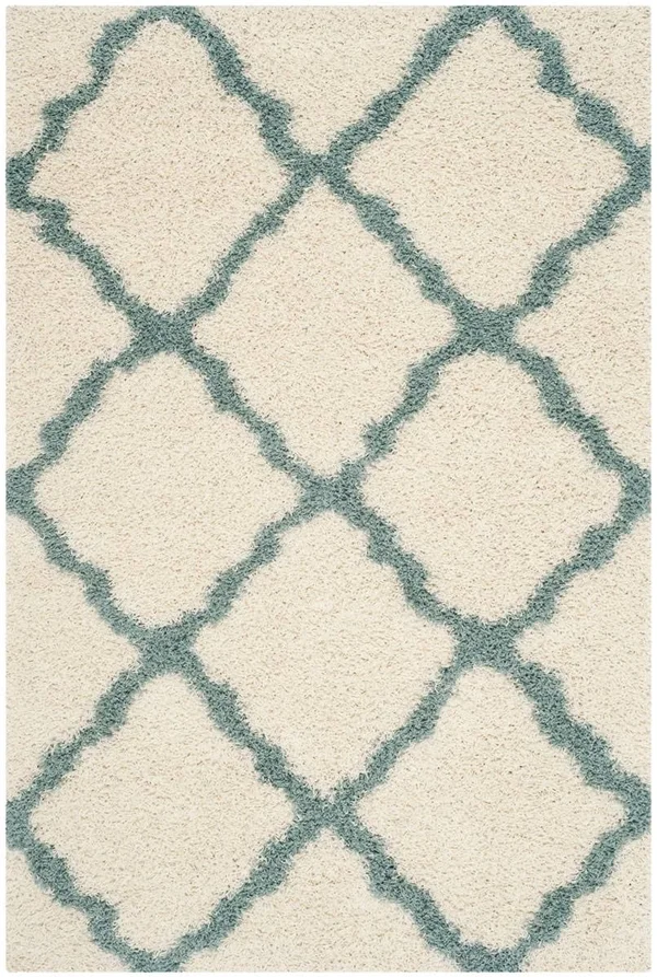 Safavieh Dallas Shag SGD257J 5&1x22 x 7&6x22 Ivory, Light Blue Area Rug