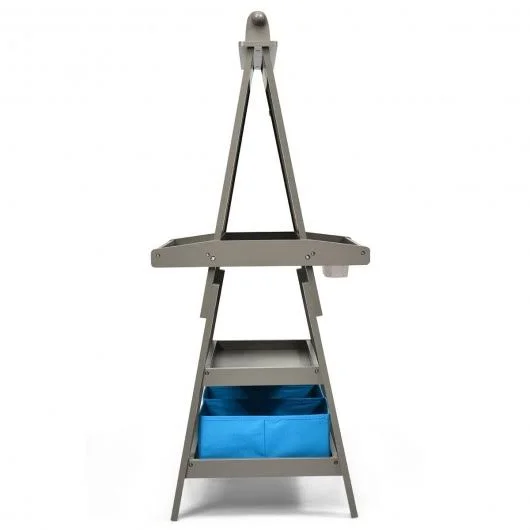 Costway 3 in 1 Double-Sided Storage Art Easel-Gray